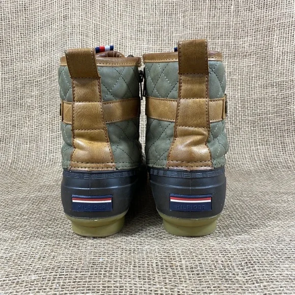 Tommy Hilfiger Boot Duck Top Sider Waterproof Green Brown Women's Size 6 - Picture 7 of 8